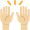 Raising Hands - Medium Light emoji on Twitter